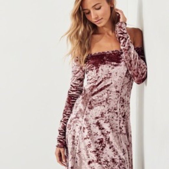 Hollister Dresses & Skirts - Hollister • Off Shoulder • Lavender • Velvet • Retro • Dress